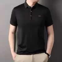 新款五锦一棉桑蚕丝男士polo衫无痕薄款透气商务翻领短袖男