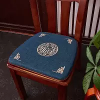 中式刺绣椅子坐垫马蹄形椅子垫家用防滑红木餐椅坐垫可拆洗座椅垫