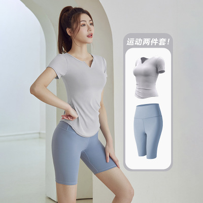 夏季新款瑜伽服女速干运动套装两件套跑步速干普拉提健身套装