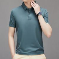 男款Polo衫短袖夏天T恤翻领免休闲压胶体恤潮薄款