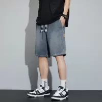 星空纹牛仔短裤男冰氧薄款宽松休闲五分裤新款男生中裤子潮男