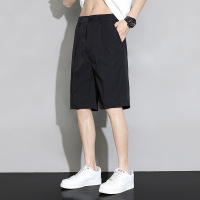 黑色冰丝男士西装短裤新款商务休闲男生五分裤子西裤男款夏季