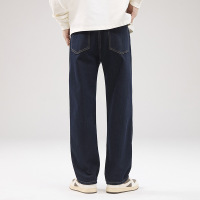 秋冬裤子男新款高街垂感宽松阔腿百搭简约潮牌原色牛仔裤男士