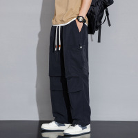 登山户外男生黑色冲锋裤夏季新款轻薄速干冰丝休闲伞兵工装裤男士