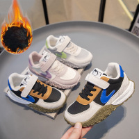 个性十足男女童冬季运动鞋时尚百搭设计感户外休闲鞋加绒保暖舒适