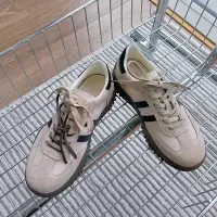 真皮德训鞋女秋季新款复古运动鞋厚底增高阿甘鞋百搭休闲女鞋