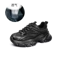 真皮老爹鞋女秋季新款休闲运动跑步鞋百搭厚底增高鞋复古女鞋