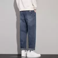 春秋款哈伦牛仔裤男老爹裤潮牌宽松微锥休闲长裤新款