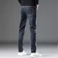 特色水洗牛仔裤男 深色秋冬款百搭显瘦 修身弹力小直筒时尚休闲裤
