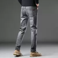高端欧货牛仔裤男时尚潮流修身百搭弹力韩版小众设计小直筒裤男士