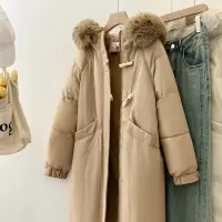 羽绒棉服女中长款冬季新款时尚韩版设计感大毛领加厚过膝洋气外套