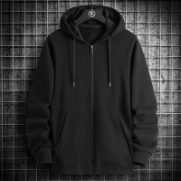 仿棉鱼鳞连帽卫衣男士秋季纯色简约宽松上衣