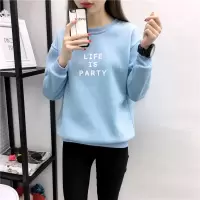 女装新款韩版秋冬字母印花宽松长袖加绒加厚学生卫衣女