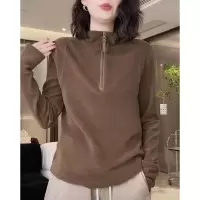 半高领秋冬女装新款立领卫衣时尚百搭打底衫简约设计感上衣潮