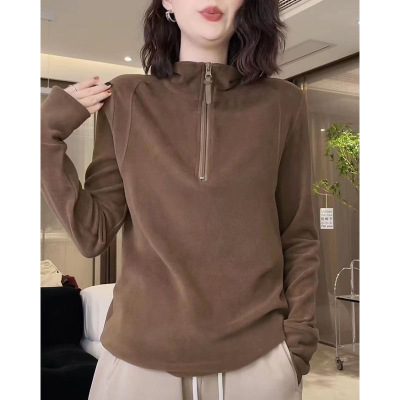 半高领秋冬女装新款立领卫衣时尚百搭打底衫简约设计感上衣潮