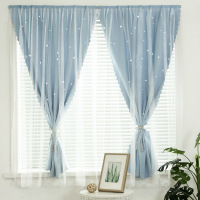 高遮光纯色免打孔魔术贴窗帘卧室遮光布宿舍出租屋自粘飘窗纱帘