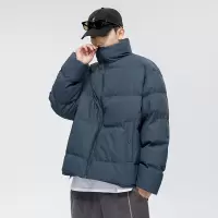 冬季纯色棉服男士加厚保暖棉袄潮流冬装情侣装面包服外套厂家