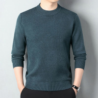 加厚男式休闲秋冬细软羊毛衫提花羊毛保暖针织打底衫厚