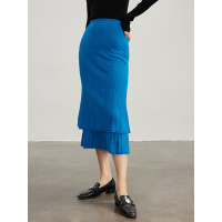 仙气飘飘 高腰羊毛半身裙女204早秋百搭针织裙修身双层鱼尾蛋糕裙