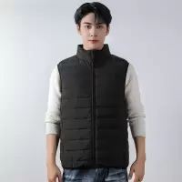 新款男式90绒男装立领马甲无缝面料羽绒服背心大码外套