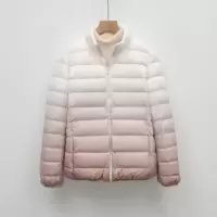 女装秋冬新款90绒轻薄羽绒服女款女式立领渐变色撞色外套