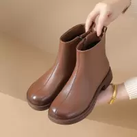 头层牛皮棉鞋女秋冬季新款软底复古加绒大码妈妈短靴女士皮靴