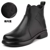 头层牛皮马丁靴女秋冬季新款系带平底短靴大码复古风加绒棉鞋