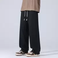 休闲裤男士秋季新款潮牌宽松纯色阔腿裤基础款运动长裤子男装