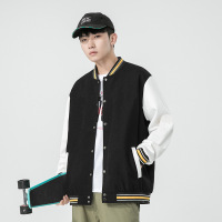 棒球服春秋季新款港风潮牌纯色男士夹克宽松休闲外套工厂直销
