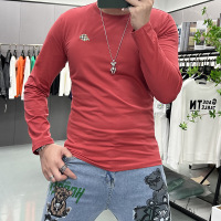 欧货新款男士长袖T恤打底衫圆领潮i帽子修身上衣内搭时尚秋装春秋