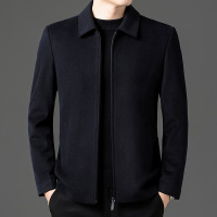 100%羊毛呢外套保暖翻领夹克外套秋冬休闲男简约行政夹克秋冬外套