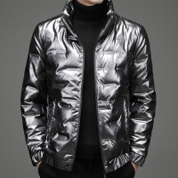 冬季新款男士羽绒服90白鸭绒时尚休闲亮面百搭立领拉链外套男