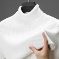 高领毛衣男冬季新款青年加厚休闲提花长袖打底男士针织衫