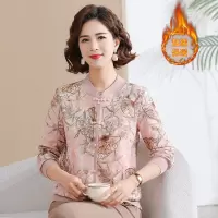 新款中老年女装针织衫女40-60岁加绒保暖衣服妈妈毛衣50岁中年女
