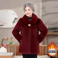 新款冬装加绒奶奶外套冬季衣服80岁中长款老年大衣女过年新衣