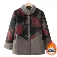 新款加绒妈妈仿皮60岁中老年人保暖外套80岁宽松奶奶装老人家衣服