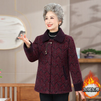 老人家衣服冬装新款奶奶装婆婆装80岁仿貂毛加绒外套大码保暖冬装