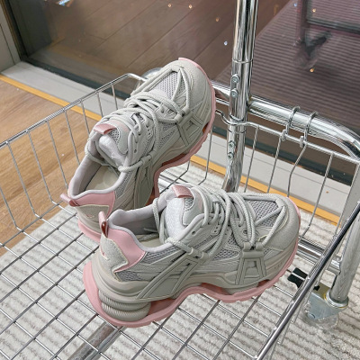 新款厚底老爹鞋女2025春季增高休闲鞋百搭跑步运动鞋女高颜值女鞋