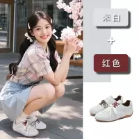 真皮阿甘鞋女2025春季新款平底拼色德训鞋休闲百搭运动鞋复古女鞋