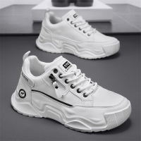 男鞋冬季新款黑色户外登山劳保潮鞋侧拉链休闲运动厚底老爹鞋