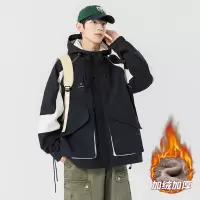 男装春秋冬季新款青少年潮流韩版时尚情侣款工装夹克百搭连帽上衣