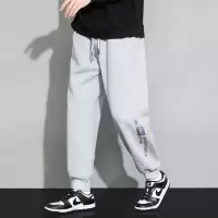 春秋季宽松青少年帅气男装美式运动休闲裤百搭男生长裤子纯色卫裤