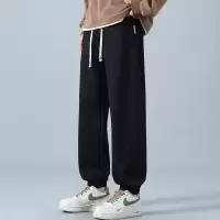 裤子男春秋季新款休闲运动裤纯色时尚百搭青少年宽松垂感束脚卫裤