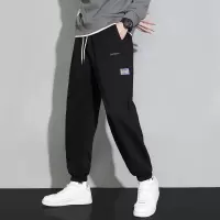 运动裤子男春秋季新款宽松潮流休闲百搭长裤子男生束脚纯色卫裤男
