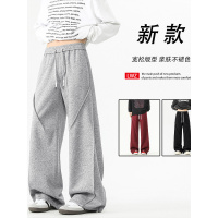 2025新款宽松百搭松紧腰休闲裤男女同款中性风挺括有型直筒情侣款