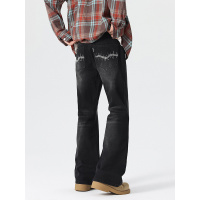 2025年新款微喇牛仔裤男高级感大码炸街轻奢高端潮牌美式休闲男裤