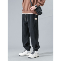 冬季大码男装灯芯绒裤子保暖运动时尚品质松紧腰束脚裤休闲高级感