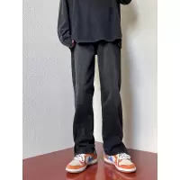 美式ins复古牛仔裤男士 设计感小众拉链开叉高街直筒宽松休闲长裤