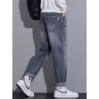 蓝色常规牛仔裤男生潮痞帅复古水洗韩版休闲裤高级感百搭哈伦男裤