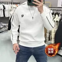 春秋新款卫衣男士刺绣字母时尚圆领长袖体恤打底衫加绒休闲青中年